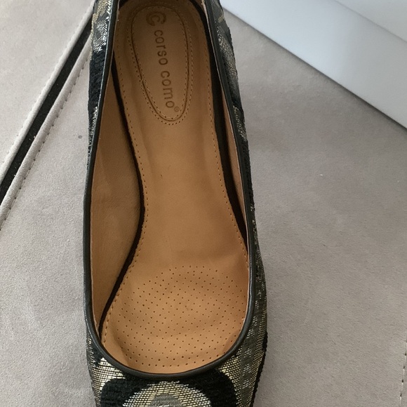 Corso Como Black Metallic Brocade Shoes/Pumps size 9.5 - Picture 14 of 17